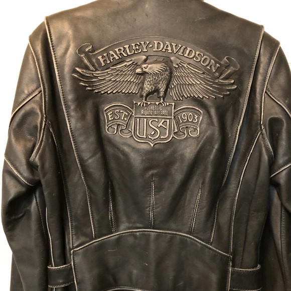 Harley-Davidson Jackets & Blazers - Harley Davidson Vintage 1990-91 Limited Ed. Distressed and Embossed Motorcycle